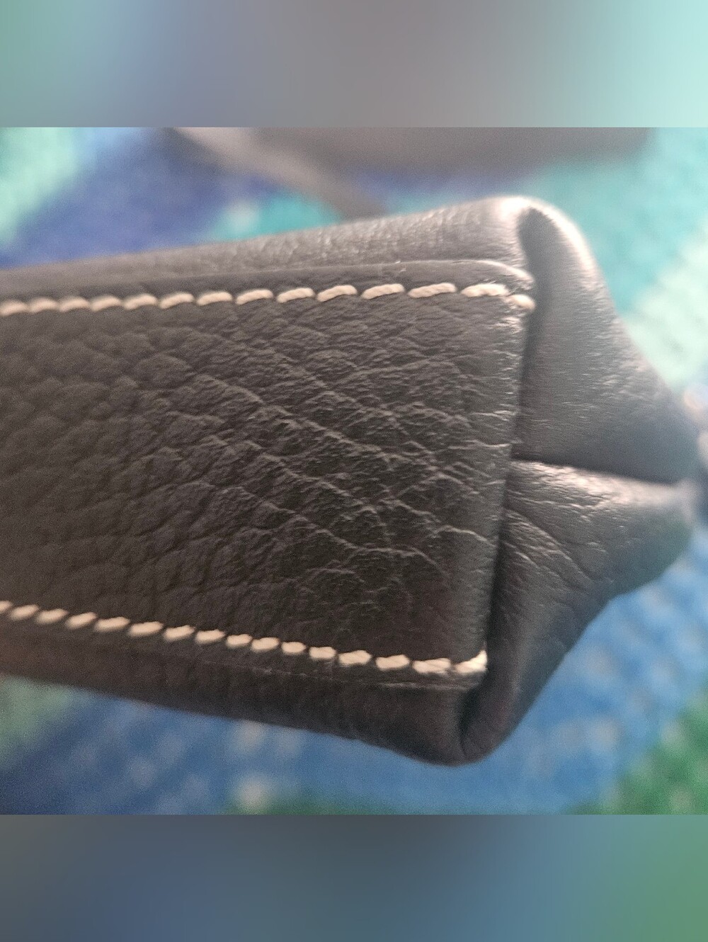 Dooney & Bourke Black Pebbled Leather Letter Carrier Crossbody Bag, GUC - Picture 9 of 12
